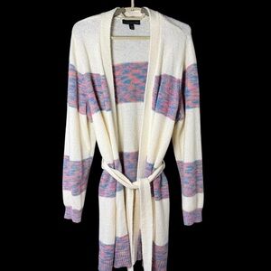 Lane Bryant 14/16 Belted Cardigan Space Dyed Knit Cottagecore Cabincore Cozy